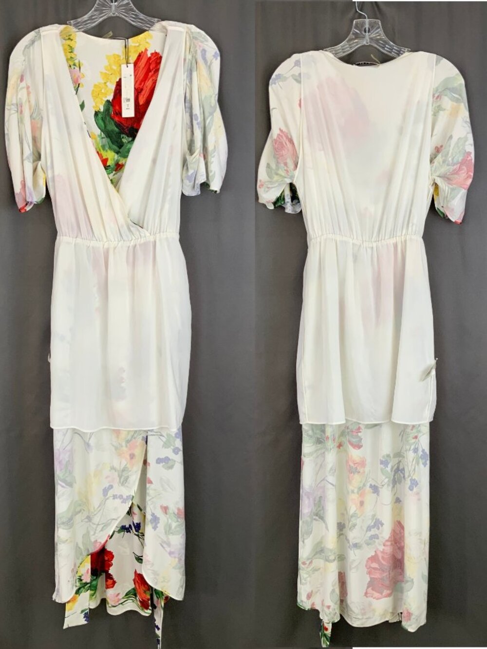 Alice + Olivia Clarine Wildflower Print Wrap Dress Sz 8 - Picture 10 of 16